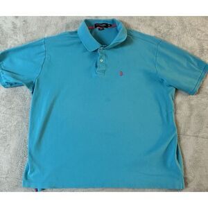 Polo‎ Ralph Lauren Shirt Mens 2XL Blue Polo Luxury Feel Pink Pony Golf Classic